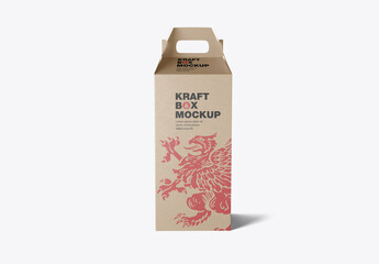Kraft Box with Handle Mockup