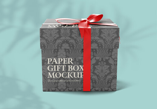 Glossy Gift Box Mockup