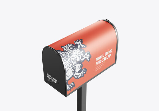 Metallic Mailbox Mockup