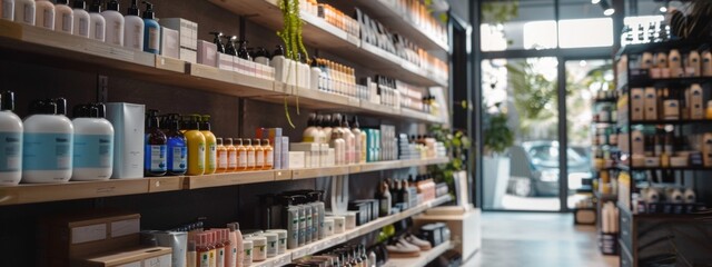 Fototapeta premium Modern citrus-themed still life with grapefruit juice and blossoms