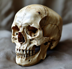 Naklejka premium human skull on black