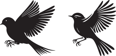 Set of Bird Silhouette Vector Art - EPS Illustrations for Your Designs