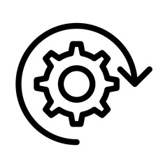 Process icon in thin line style vector illustration graphic design