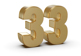 Obraz premium Gold 3D Number 33