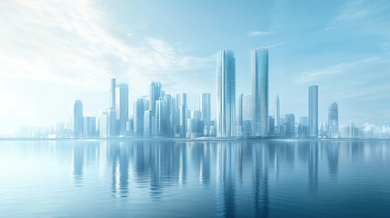 futuristic city with skyscrapers backgrounds