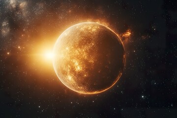 Fototapeta premium Enchanting Cosmic Scene with Glowing Planets