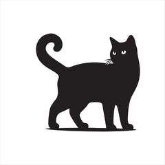 silhouette of a cat on a white background

