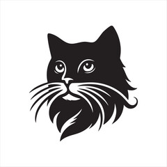 cat head  vector silhouette background