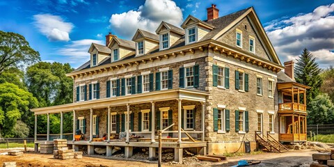 Creeping vines and fading shutters conceal the historic farmhouse's true beauty until skilled craftsmen lovingly