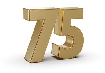 Gold 3D Number 75