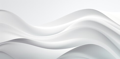Obraz premium A smooth, flowing abstract design with soft white waves, creating a serene and modern aesthetic.