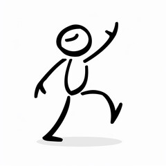 anicent glyph of person dancing, stick figure, white background