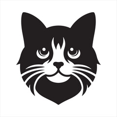 cat head  vector silhouette background