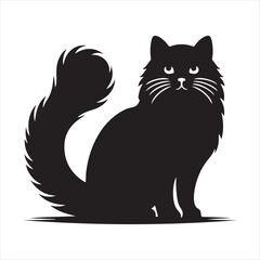 silhouette of a cat on a white background
