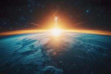 Meteor Shining as It Descends into Earths Atmosphere