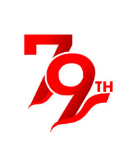 79th modern red luxury logo