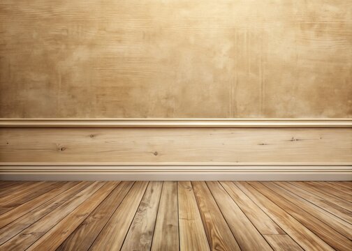 a photo image of wooden baseboards with a warm beige color, gently weathered patina, and subtle grain texture, set against a neutral background