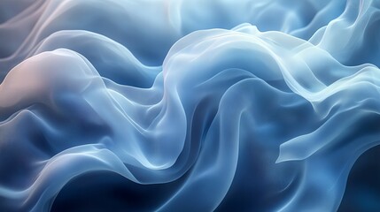 Obraz premium Minimalistic abstract background with waving flowing curves and folds in various shades of blue, perfect for modern design projects, new beautiful stock image illustration AI