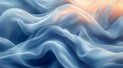 Obraz premium Minimalistic abstract background with waving flowing curves and folds in various shades of blue, perfect for modern design projects, new beautiful stock image illustration AI