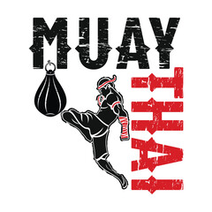 Vector drawing of the Thai boxer. Symbol Muay Thai. Boxing. Battle winner. Tournament fighters. Combat champion. Illustrations for t shirt print.
