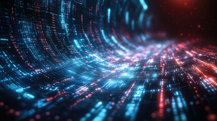 Fototapeta premium Futuristic wave, Futuristic data stream vector background
