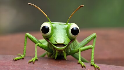 Fototapeta premium excessive faces the grasshoppers could have exaggerated facial features with big expressive eyes.