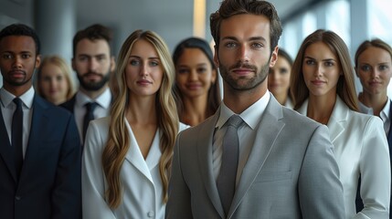 Obraz premium Business people of a large team of tax consultants. Generative AI.