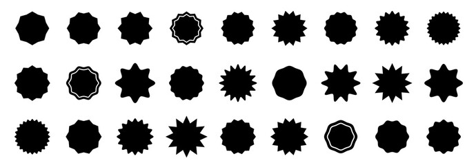 Set of starburst. Price sticker, sale sticker, price tag, starburst, quality mark, retro stars, sale or discount sticker, sunburst badges, sun ray frames, shopping labels