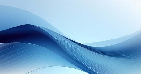Obraz premium A smooth, flowing abstract design in shades of blue, evoking a sense of calm and tranquility.