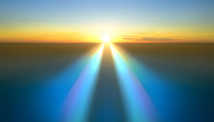 Sunrise Spectrum: Sunlight Filtering Through Atmospheric Colors Symbolizing Ozone's Effect on World Ozone Day.