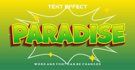 Paradise editable text effect
