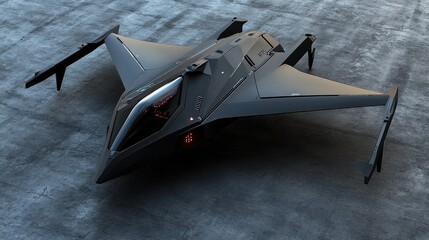 futuristic fighter military drone high technology concept