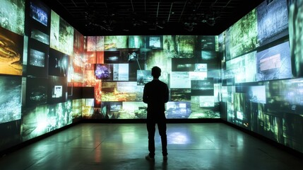 Fototapeta premium Immersed in the Digital Realm: A Captivating Exploration of Technology and Visuals