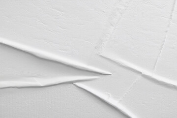 White Glued Texture Paper, Wrinkled Dark Paper Background, White Crumpled Paper Surface, White Crumpled Paper Texture for Background, Crumpled White Paper Texture