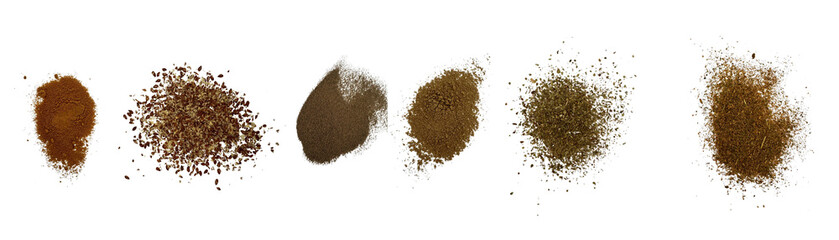 combinations of different spices together, close-up macro shots