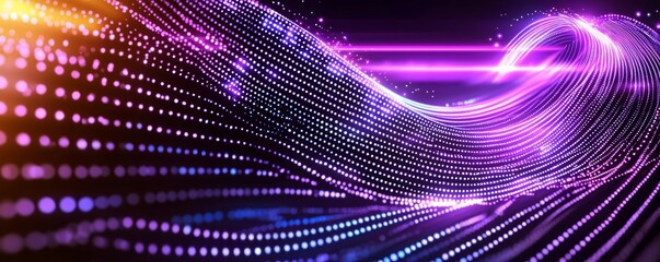 Fototapeta premium Neon gradient with dynamic lines, abstract background, trendy tech style