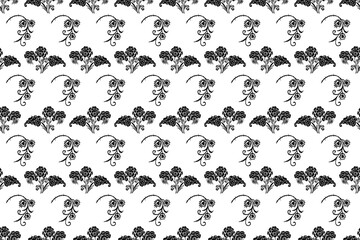 Ikat floral vintage design embroidary seamless pattern on background vector illustration.Ikat ethnic oriental embroidery traditional.Indian Ikat pattern Aztec style retro. design for texture,fabric.