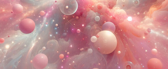 Rainbow unicorn pastel background with glitter stars. Pink fantasy sky. Holographic space with bokeh. Fairy iridescent gradient backdrop. Vector	