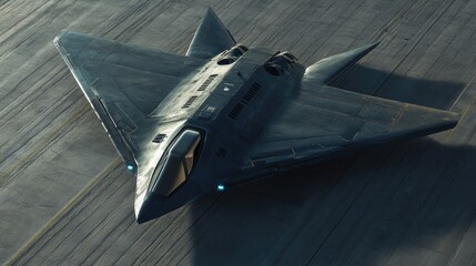 futuristic fighter military drone high technology concept