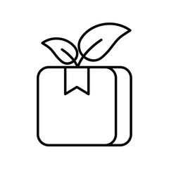 eco parcel line icon with white background vector stock illustration