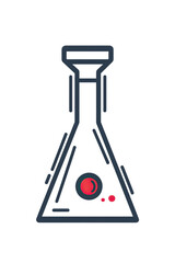 A stylish illustration of a laboratory flask featuring a vibrant design, perfect for scientific and educational themes.