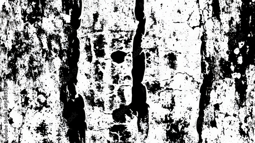 Aufkleber intricate patterns emerge from the bark of the tree, showcasing a striking contrast of black and whi