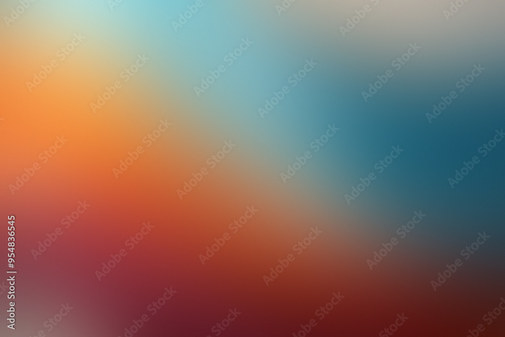 Aufkleber Blended colors create a vibrant, soothing abstract background with a smooth gradient effect of red, orange, and blue tones