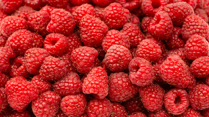 Tasty fresh raspberry as a background.