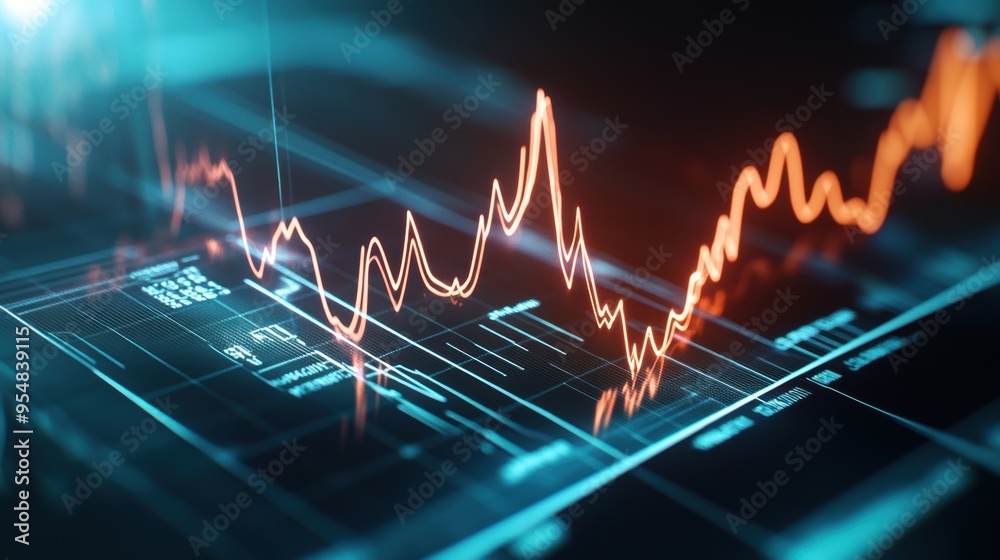 Poster a 2d loop of animated charts and graphs showing fluctuating medical data, with dynamic transitions a