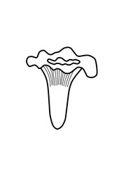 Mushroom Doodle Line Icon