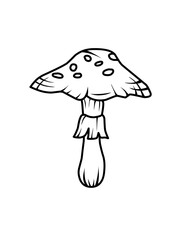 Mushroom Doodle Line Icon