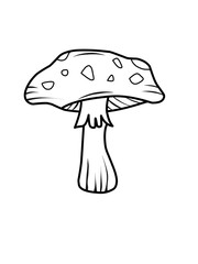 Mushroom Doodle Line Icon