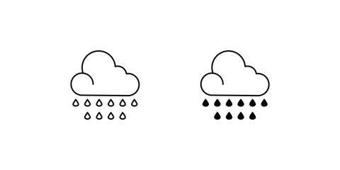acid rain set icon with white background vector stock illustration