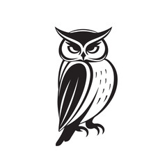Fototapeta premium Cute and Creative Owl Vector Design in Doodle Style with Simple Hand-Drawn Appeal